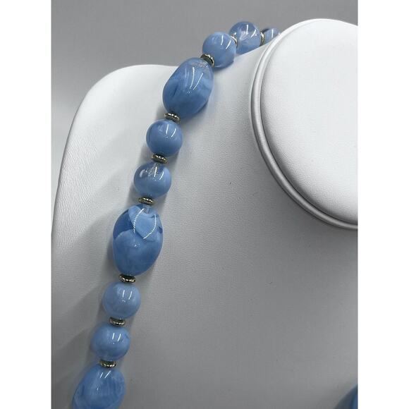 Vintage Hong Kong Swirl Dimension Genuine Lucite One Strand Necklace Tags New - Picture 4 of 12